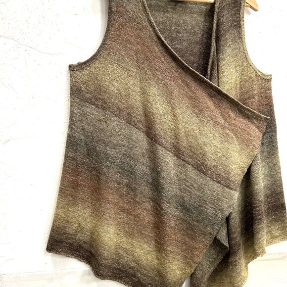 TRIBAL DeNIME Sleeveless Open Boho Cascade Cardigan Sweater Vest - Picture 3 of 8